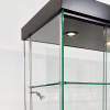 Showcase Frameless glass display cabinet with LED light and lock, black #2