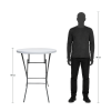 Round Folding Table &Oslash; 80 cm, White Top & Black Steel Frame, Height 110 cm #12