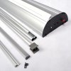 Here are three SEO-friendly Danish title suggestions:

1) Double-sided roll-up 100 cm in aluminum - sleek and portable  
2) Sleek double-sided roll-up 100 cm | Aluminum display  
3) Roll-up 100 cm (double-sided) in aluminum - perfect for trade shows and events #4